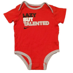 NIKE Infant Boy's Lazy But Talented Onsie Size 0-3 Months